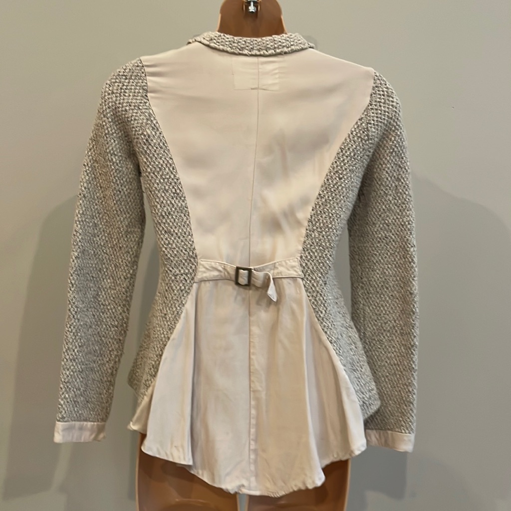 Anthropology Tweed Zip Front Jacket Size Xs